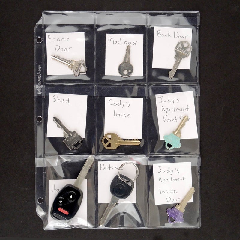 STORE SMART StoreSMARTÂ® Key Holder - Clear Vinyl Binder Pages - 10-Pack - Top Load with Flaps- RMSTWPF-KEY-10 - Image 3